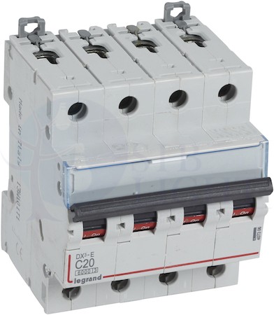 Автомат 4P 20А DX3-E (6 кА, C) Legrand 407306