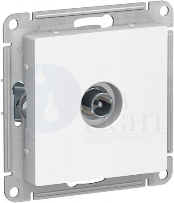 Розетка телевизионная оконечная AtlasDesign (TV, под рамку, с/у, белая) Schneider Electric ATN000191