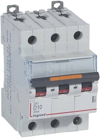Автомат 3P 10А DX3 (25 кА, D) Legrand 409832