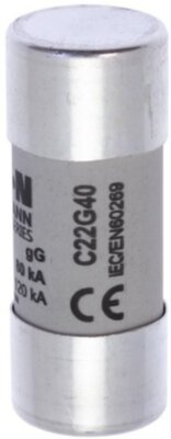Предохранитель цилиндрический, 22 x 58 40A GG 690V AC EATON C22G40