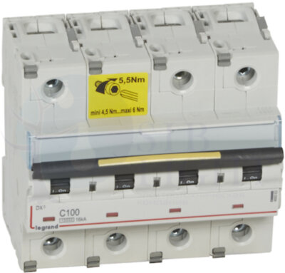Автомат 4P 100А DX3 (16 кА, C) Legrand 409363