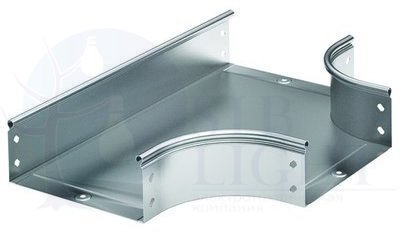Ответвитель DPT T-образный горизонтальный 400x50 в комплекте скрепежными элементами и соединительными пластинами, необходимыми длямонтажа, цинк-ламельный ДКС 36126KZL