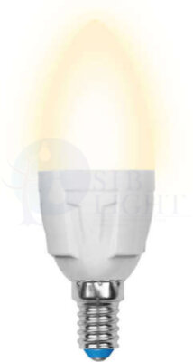 Лампа светодиодная LED 7вт 175-250В свеча матовая 600Лм Е14 3000К Uniel ЯРКАЯ Uniel UL-00002413