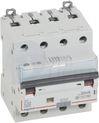 DX3 Дифференциальный автоматический выключатель 4P 32А (С) 30MA-Hpi Legrand 411247