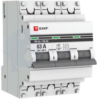 Выключатель нагрузки 3P 63 А PROxima ВН-63 EKF SL63-3-63-pro