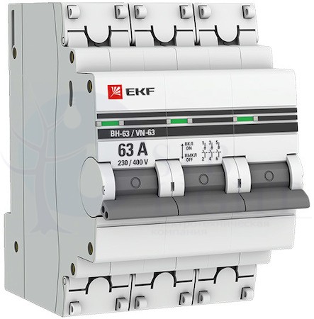 Выключатель нагрузки 3P 63 А PROxima ВН-63 EKF SL63-3-63-pro