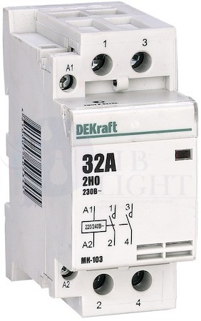 Модульный контактор 2НЗ 63А 230В МК-103 DEKraft 18087DEK