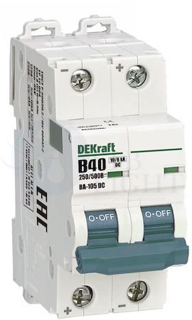 Авт. выкл. 2P B кривая 40A 500В DC ВА-105 DEKraft 13371DEK