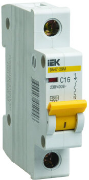 Автомат 1P 16А ВА47-29М (4.5 кА, C) IEK MVA21-1-016-C