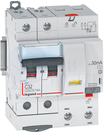 Дифференциальный автомат 2P 32А DX3 (тип AC, 6 кА) Legrand 411161