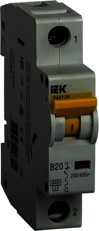 Автомат 1P 20А ВА47-60 (6 кА, B) IEK MVA41-1-020-B
