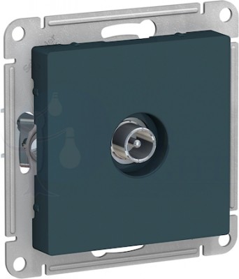 Розетка телевизионная оконечная AtlasDesign (TV, под рамку, с/у, изумруд) Schneider Electric ATN000891