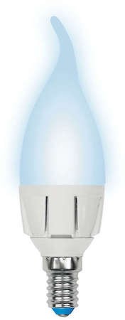 Лампа светодиодная LED 7вт 175-250В свеча на ветру матовая 600Лм Е14 4000К Uniel ЯРКАЯ Uniel UL-00002415