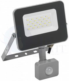 Прожектор светодиодный СДО 07-20Д с датчиком движения IP54 серый IEK