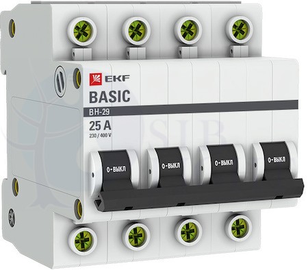 Выключатель нагрузки 4P 16А ВН-29 Basic EKF SL29-4-16-bas