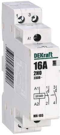 Модульный контактор 2НО 20А 230В МК-103 DEKraft 18057DEK