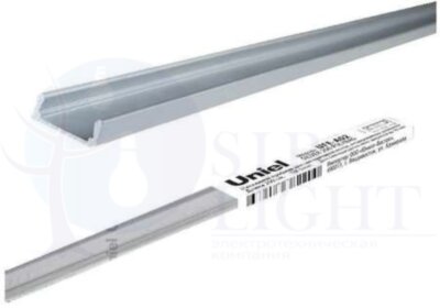 Профиль накладной алюминиевый 2м для LED ленты UFE-A02 SILVER 200 POLYBAG Uniel UL-00000596