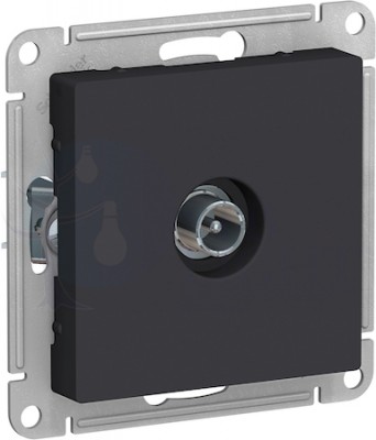 Розетка телевизионная оконечная AtlasDesign (TV, под рамку, с/у, карбон) Schneider Electric ATN001091