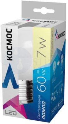 Лампа светодиодная LED GL45 7Вт 220В E27 3000К Космос Lksm_LED7wGL45E2730 КОСМОС Lksm_LED7wGL45E2730