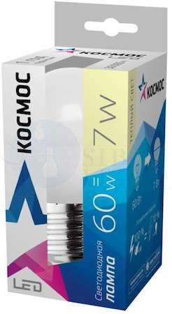 Лампа светодиодная LED GL45 7Вт 220В E27 3000К Космос Lksm_LED7wGL45E2730 КОСМОС Lksm_LED7wGL45E2730