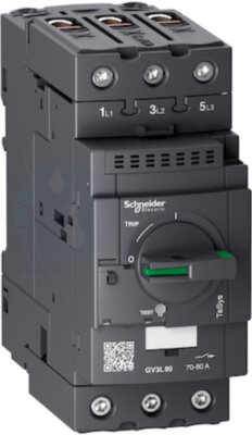 АВТОМАТИЧЕСКИЙ ВЫКЛЮЧАТЕЛЬ С МАГНИТНЫМ РАСЦЕПИТЕЛЕМ 80А ЗАЖИМ EVERLINK Schneider Electric GV3L80