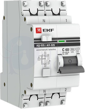 Дифференциальный автомат АД-32 (селективный) 1P+N 25А/100мА PROxima EKF DA32-25-100S-pro