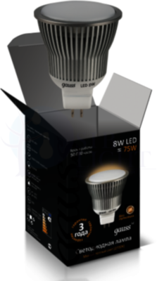 Лампа Gauss LED MR16 GU5.3 8W SMD AC220-240V 2700K 1/10/100