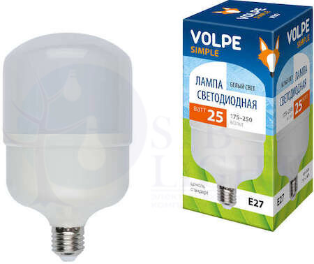 Лампа светодиодная LED 25вт 100-265в E27 4500К Uniel 10809