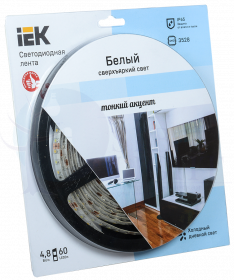 Лента светодиодная 5м блистер LSR-3528W60-4.8-IP65-12V IEK-eco