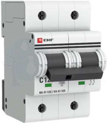 Автоматический выключатель 2P 80А (D) 15кА ВА 47-125 PROxima EKF mcb47125-2-80D