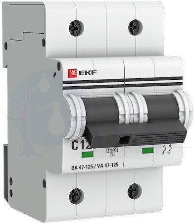 Автоматический выключатель 2P 80А (D) 15кА ВА 47-125 PROxima EKF mcb47125-2-80D