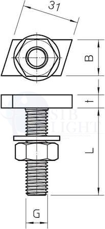 1148056 Болт с прямоугольной головкой M6x30mm ACMHB M6x30 ZL OBO Bettermann 1148056