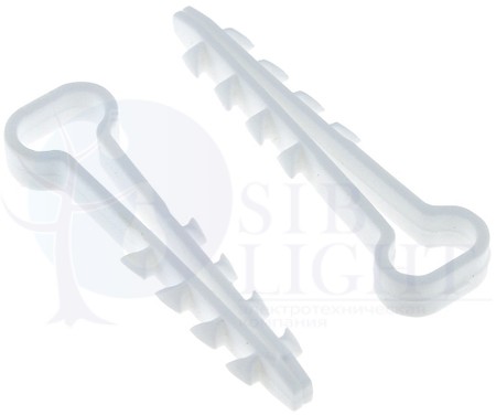 Дюбель-хомут d6х12мм полипропилен бел. (уп.50шт) EKF plc-cd-6x12w