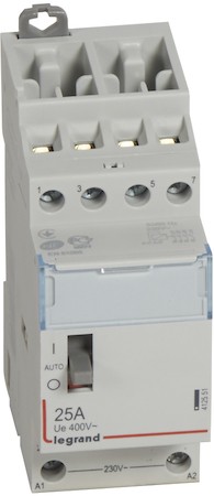 CX3 Контактор 230V 4НО 25А с руч.уп. Legrand 412551
