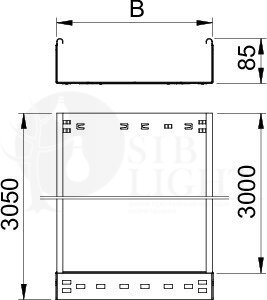 6059789 Кабельный листовой лоток неперфорированный 85x500x3050 SKSMU 850 FT OBO Bettermann 6059789