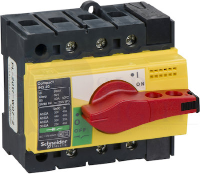 ВЫКЛЮЧАТЕЛЬ-РАЗЪЕД. INS40 3P КРАС.-ЖЕЛТ. Schneider Electric 28916