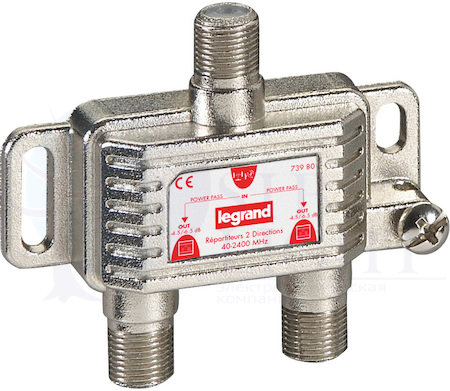 Делитель 2вых. затух.4,5дБ Legrand 073980