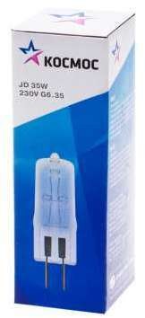 Лампа галогенная JD 35Вт капсула G6.35 3000К 240В КОСМОС LKsmJD230V35W КОСМОС LKsmJD230V35W