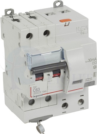 Дифференциальный автомат 2P 63А DX3 (тип AC, 10 кА) Legrand 411164