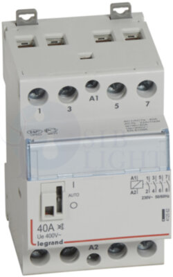 CX3 Контактор 230V 4НО 40А б/ш.руч. Legrand 412562