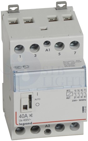 CX3 Контактор 230V 4НО 40А б/ш.руч. Legrand 412562