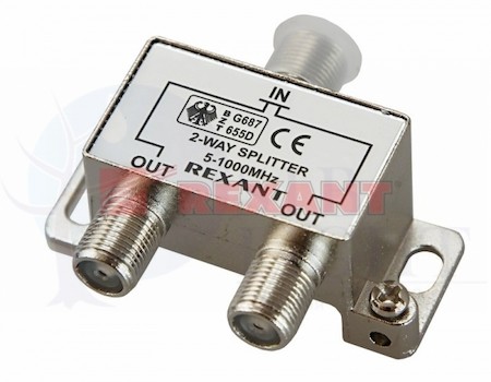 Делитель ТВ "краб" х2 под F разъем 5-1000 МГц REXANT 05-6001