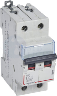 Автомат 2P 0.5А DX3 (6 кА, D) Legrand 408022