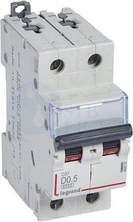 Автомат 2P 0.5А DX3 (6 кА, D) Legrand 408022