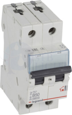 Автомат 2P 50А TX3 (10 кА, B) Legrand 403991