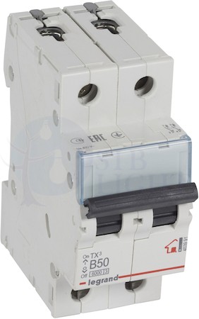 Автомат 2P 50А TX3 (10 кА, B) Legrand 403991