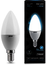 Лампа Gauss LED Candle 4W E14 4100K 1/10/50
