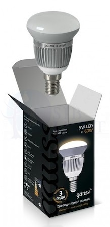 Лампа Gauss LED R50 E14 5W 2700K FROST 1/10/100