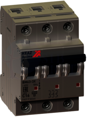 Выключатель автоматический модульный OptiDin BM63-3B40-УХЛ3 (ВМ63) КЭАЗ 103726