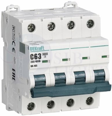 Авт. выкл. 4P B кривая 10A 10кА ВА-105 DEKraft 13140DEK